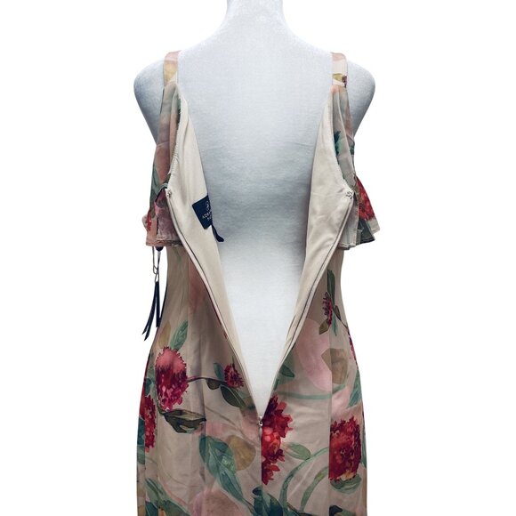 Adrianna Papell Womens Midi Ruffled Sleeveless Dress Size 4 Floral Pattern - Picture 8 of 11